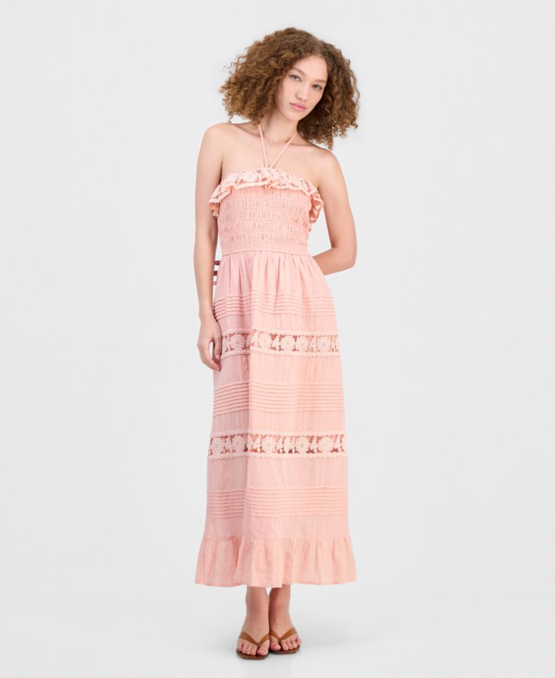 Trendy Plus Size Cotton Lace Maxi Dress