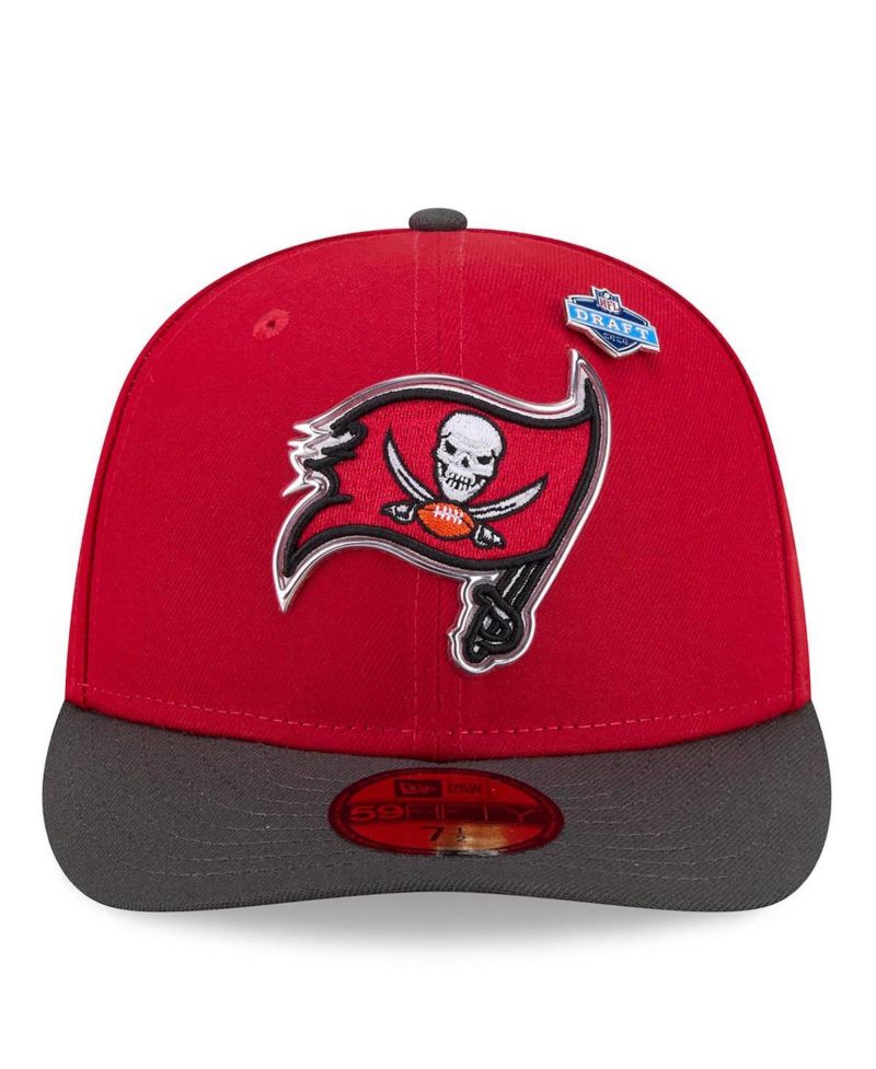 Men's Red/Pewter Tampa Bay Buccaneers 2026 NFL Draft Pre-Curved 59FIFTY Fitted Hat