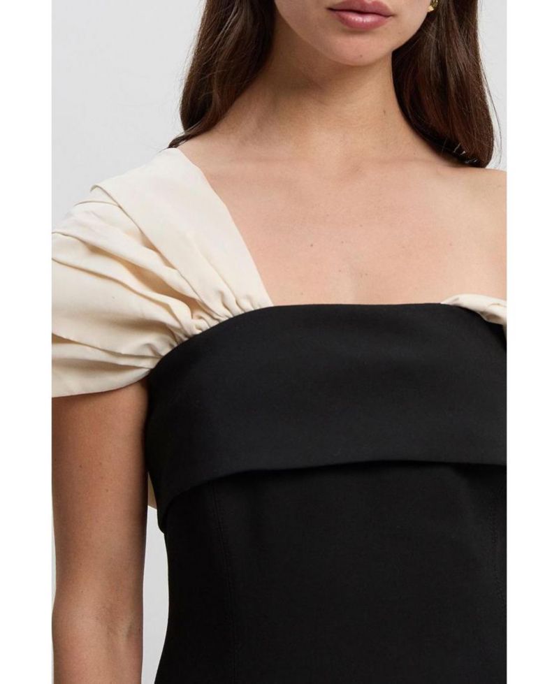 Women's Tailored Taffeta Sleeve Maxi Dress