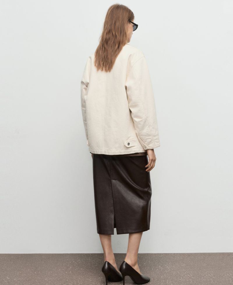 Women's Corduroy Collar Denim Parka Blazer