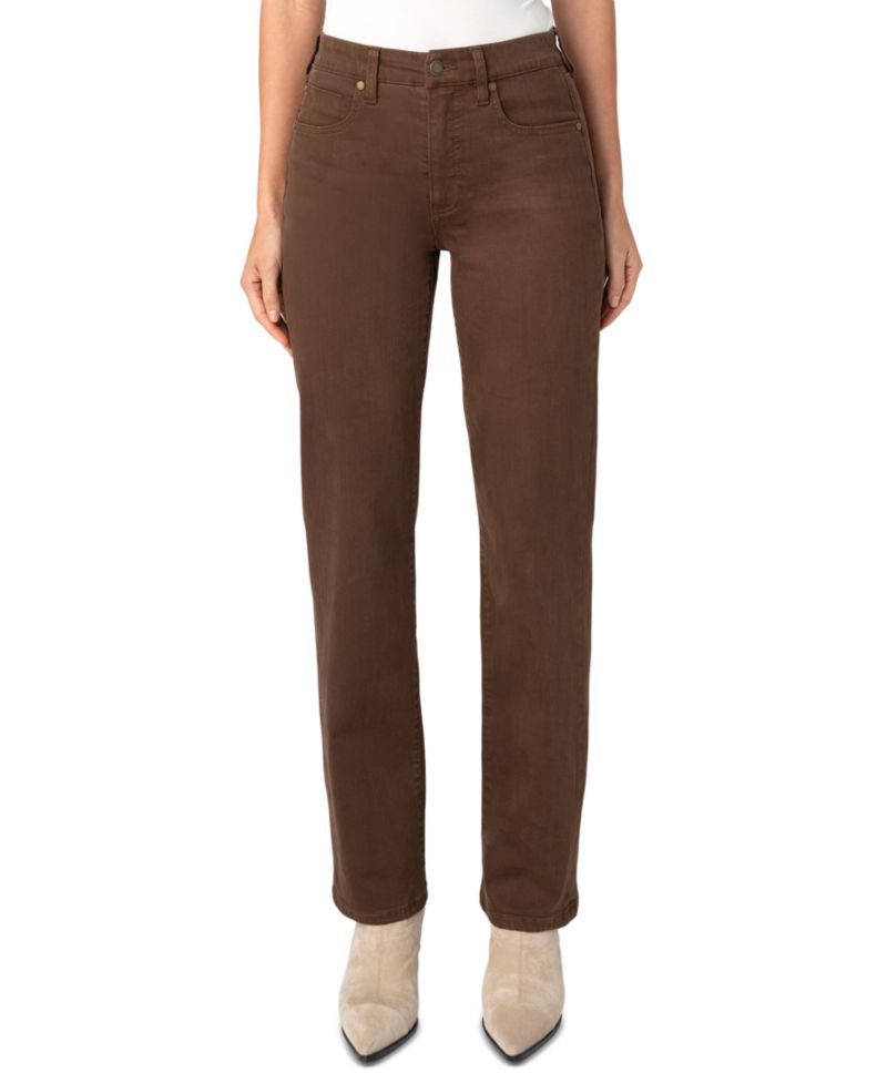 Petite Kennedy Comfort Waist Mid-Rise Straight-Leg Jeans