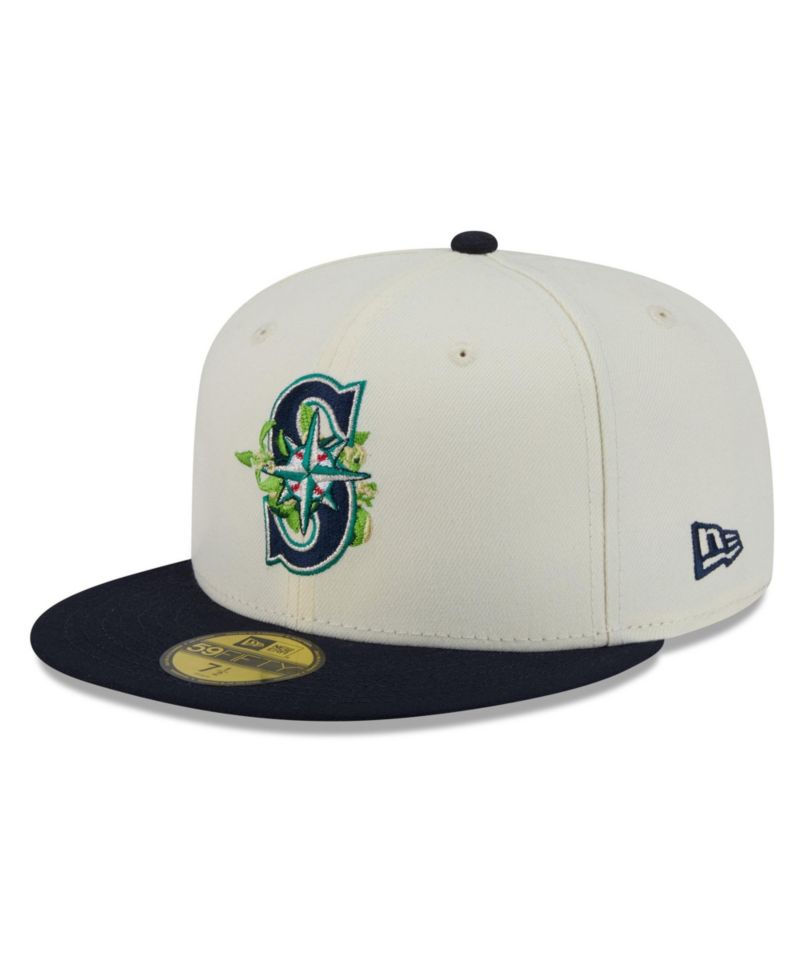 Men's White/Navy Seattle Mariners Blossom 59FIFTY Fitted Hat