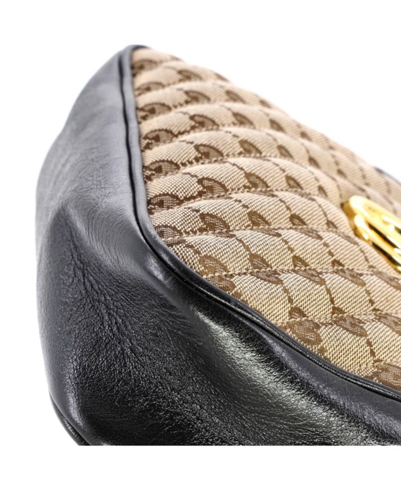Small GG Marmont Shoulder Bag Diagonal Quilted GG Canvas with Leather