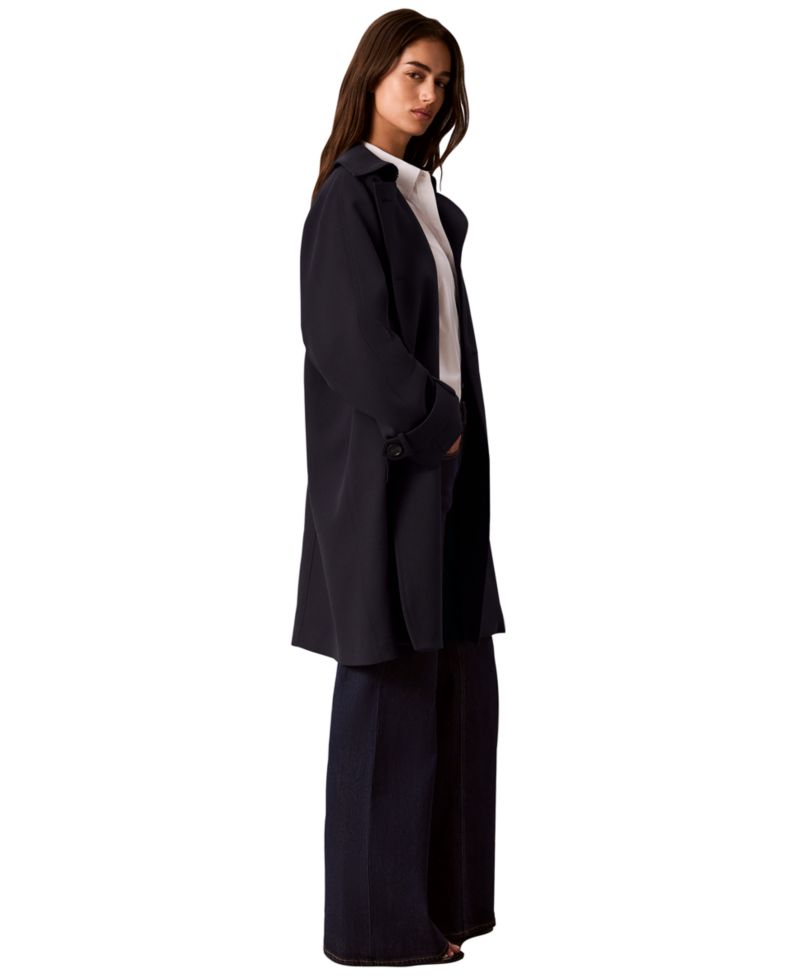 Petite Double-Breasted Belted Trench Coat