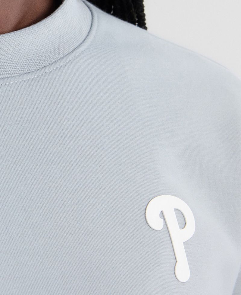 Women's Gray Philadelphia Phillies Oversized Clutch Tri-Blend Sweatshirt