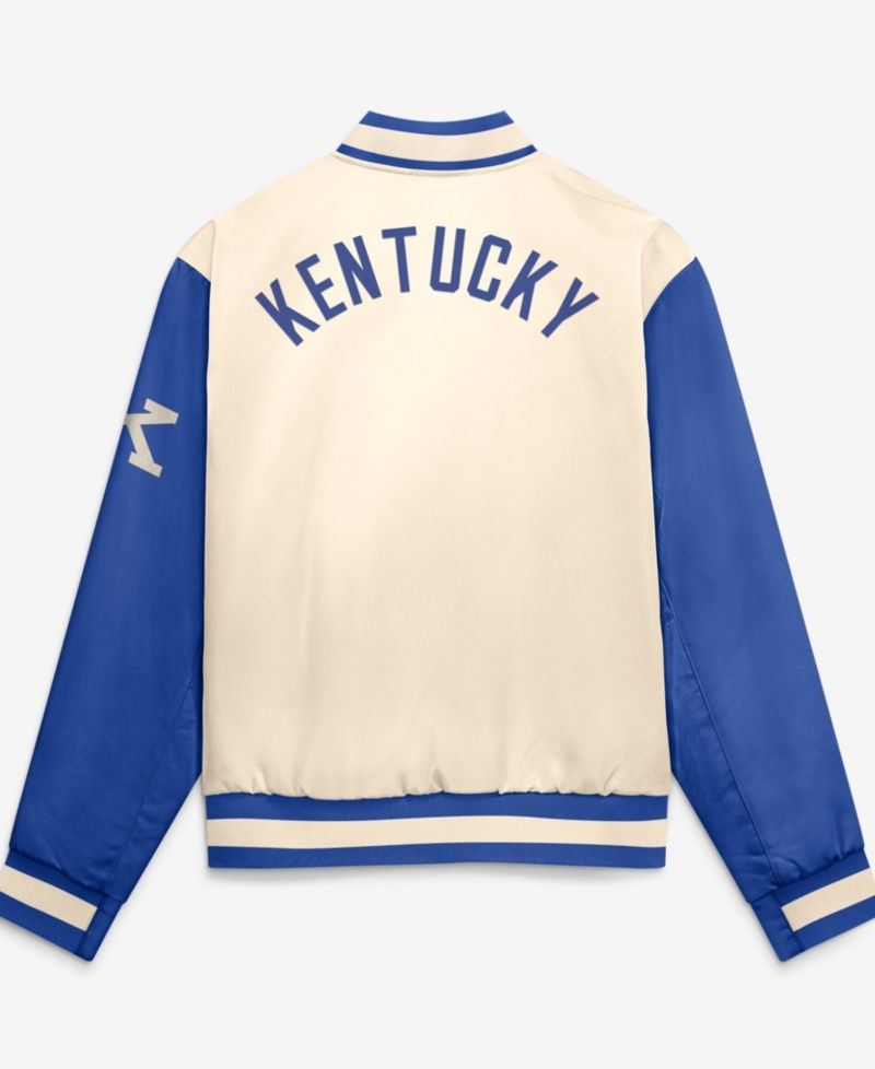 Men's Natural/Royal Kentucky Wildcats Legacy Full-Snap Bomber Jacket