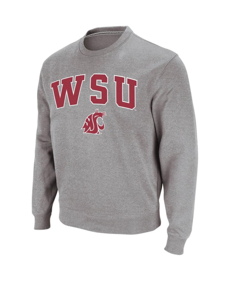 Men's Washington State Cougars Arch and Logo Crew Neck Sweatshirt