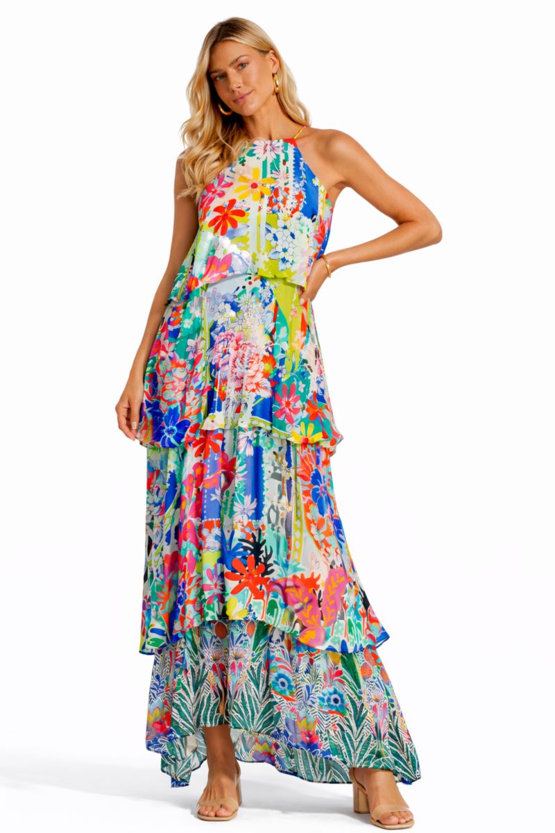 Women's Flowing Tiered Skirt Maxi Dress
