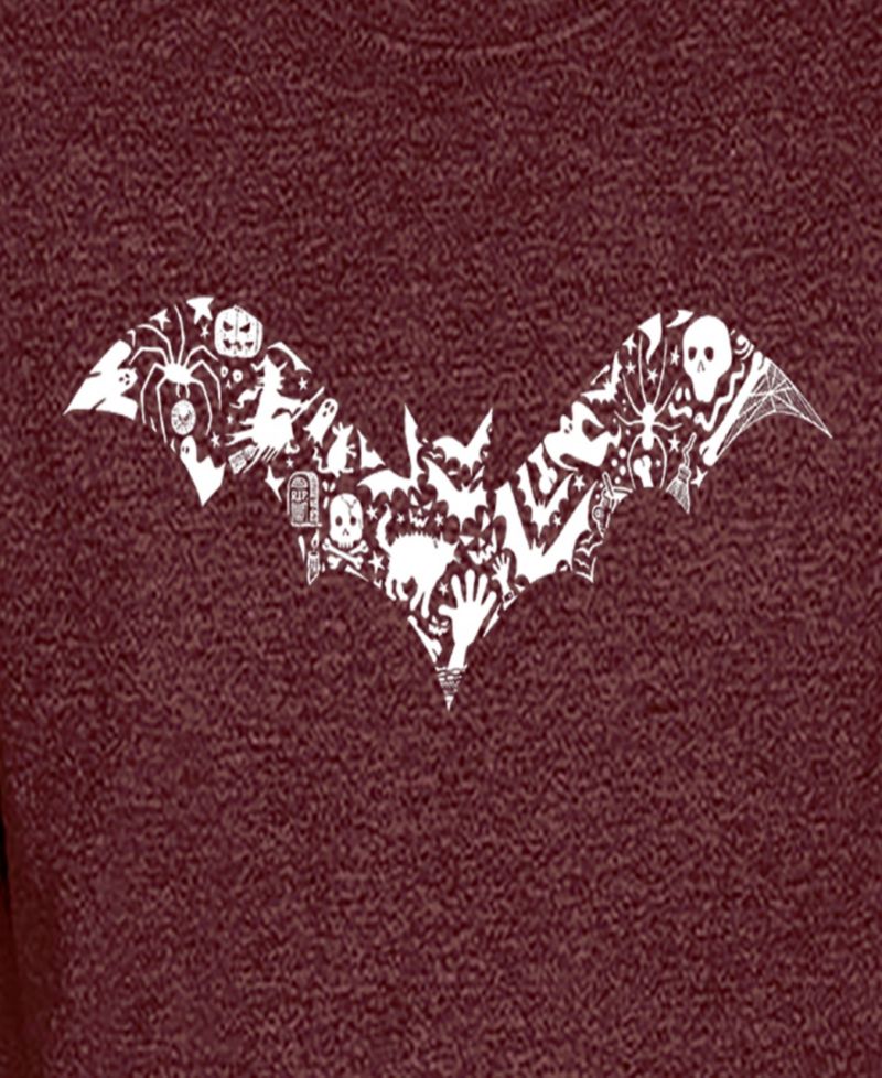 Men's Cotton/Poly Blend Word Art T-Shirt - Halloween Bat