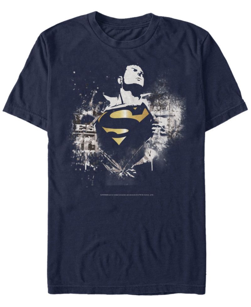 DC Men's Superman Golden Chest Logo Short Sleeve T-Shirt