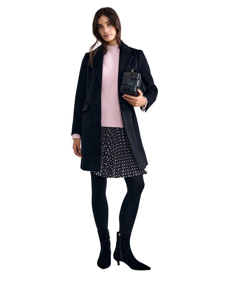Women's Lydia Wool-Blend Structured Mid-Length Coat