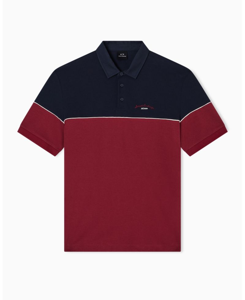Men's Color Block Pique Polo Shirt