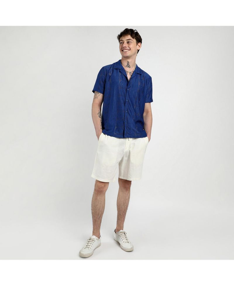 Men's Indigo Blue Mandala Shirt