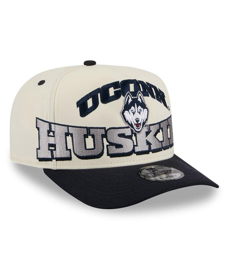 Men's Cream/Navy UConn Huskies March Madness Historic Collection 9FIFTY A-Frame Snapback Hat