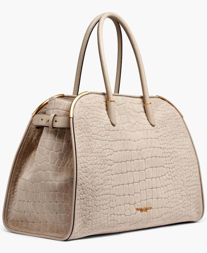 Satin Suede Croco Tote