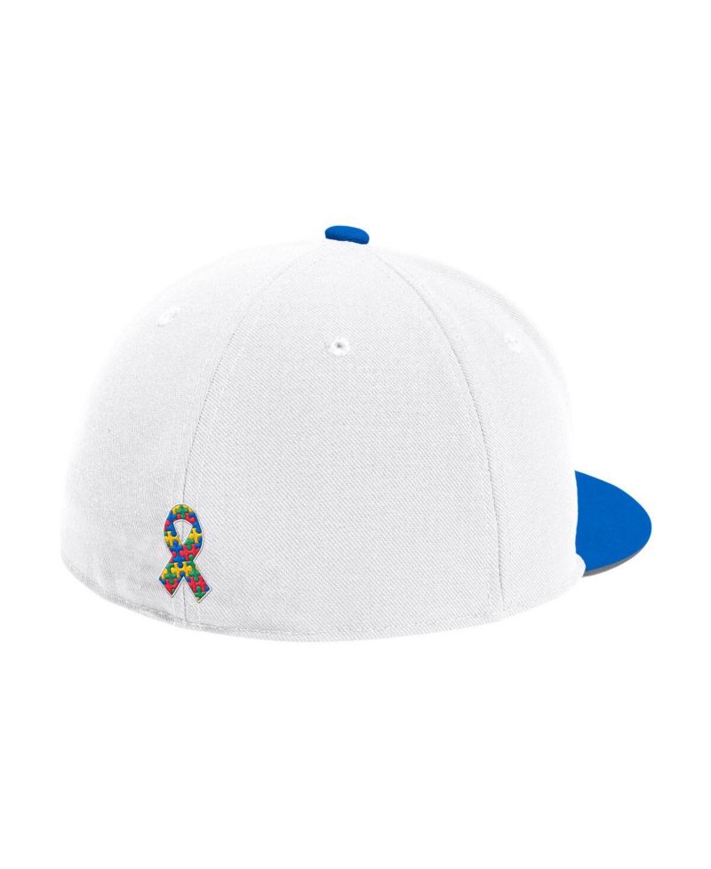 Men's White Kansas Jayhawks On-Field Fitted Baseball Hat
