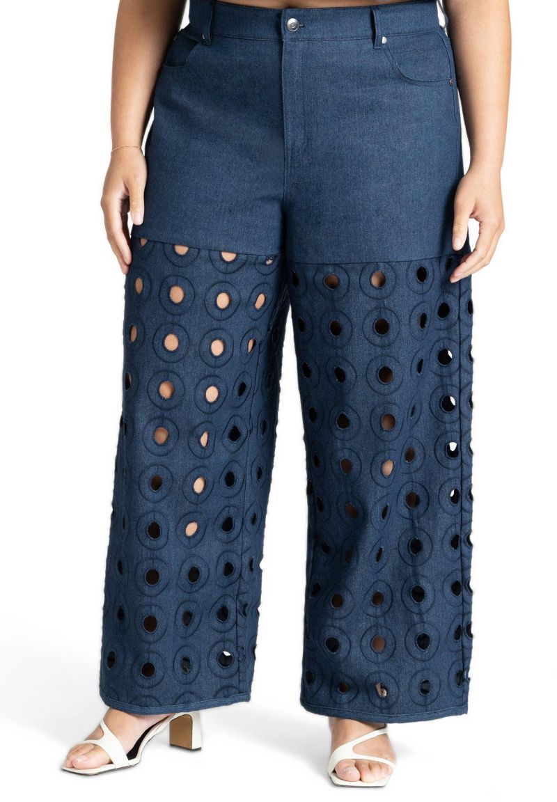 Women's Circular Cutout Denim Pant