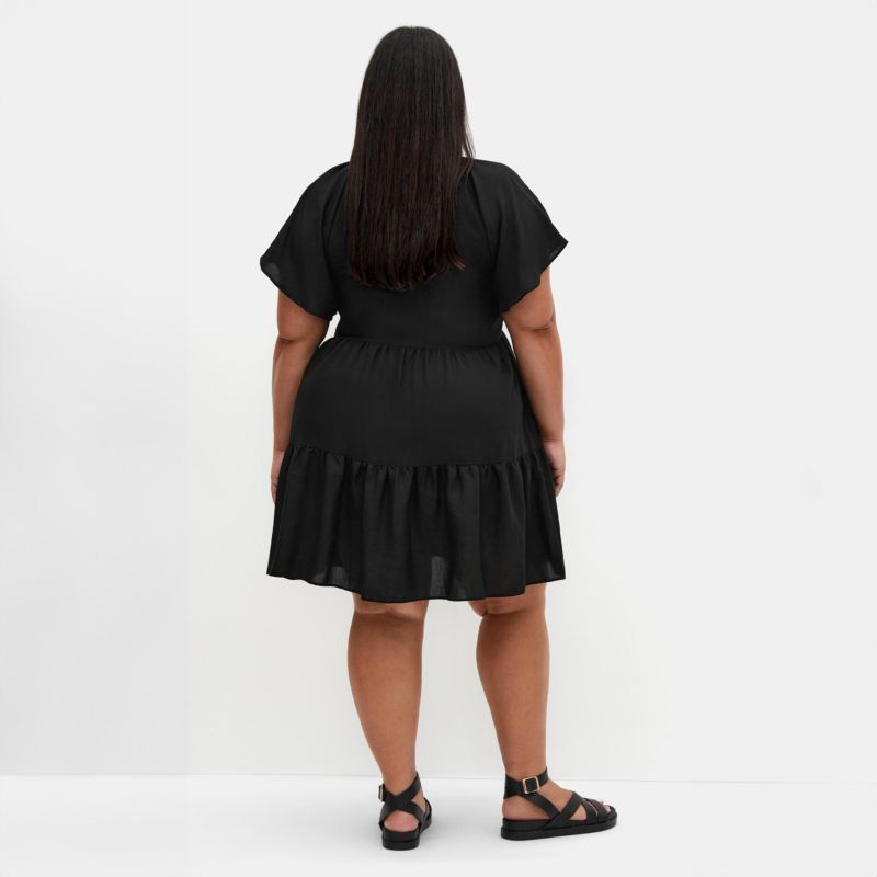 Plus Size Frill Mini Dress