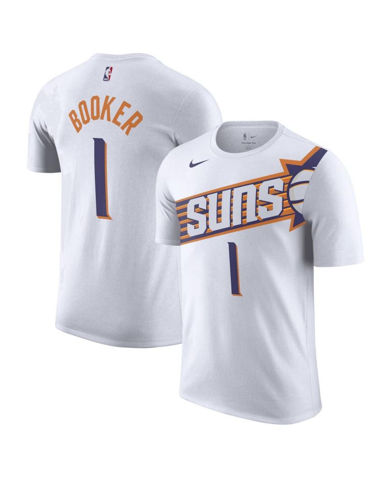Men's Devin Booker White Phoenix Suns 2023/24 Association Name & Number T-Shirt