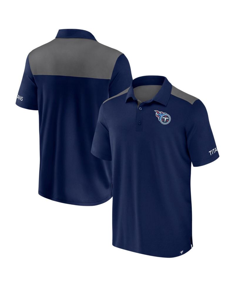 Men's Navy/Gray Tennessee Titans Color Block Polo Shirt