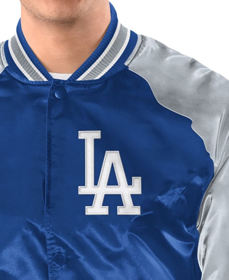 Men's Royal/Gray Los Angeles Dodgers Raglan Blitz Varsity Jacket