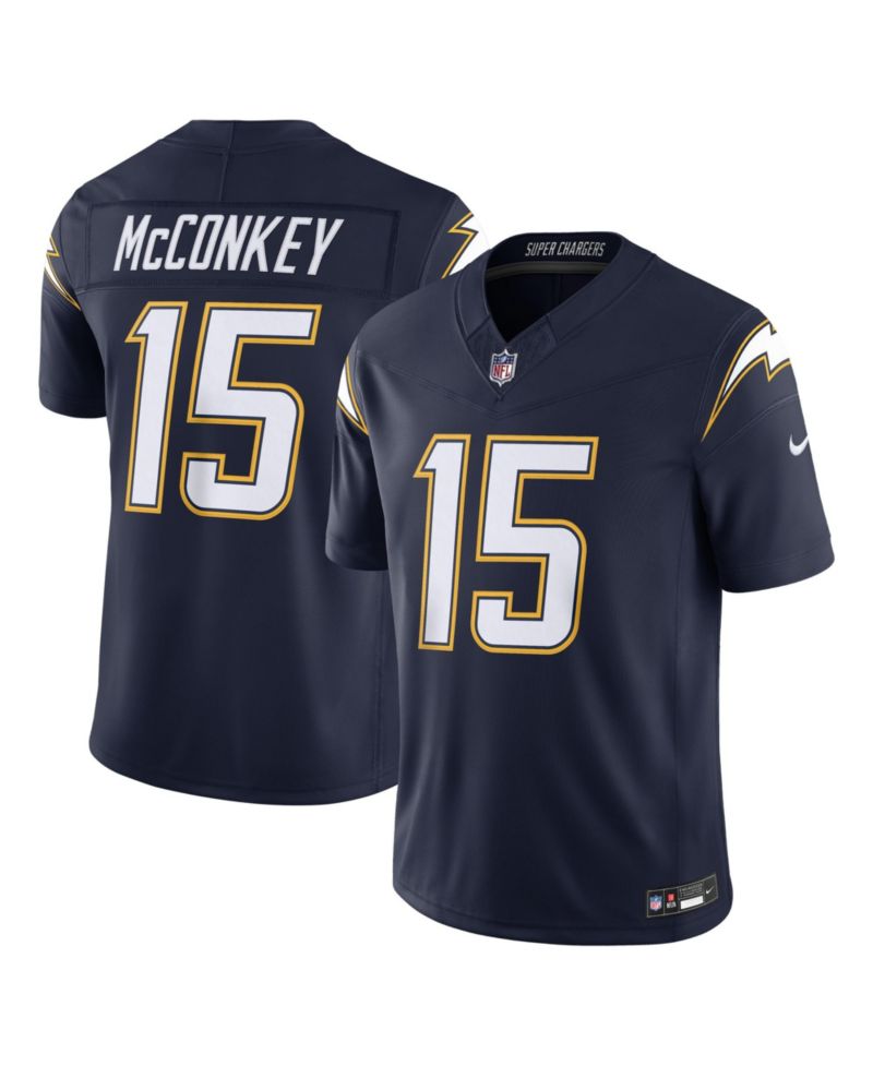 Men's Ladd McConkey Navy Los Angeles Chargers Alternate Super Chargers Vapor F.U.S.E. Stitched Limited Jersey