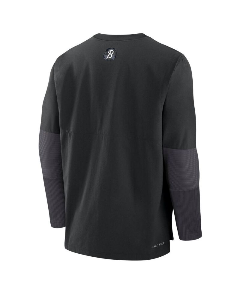 Men's Black Baltimore Orioles Authentic Collection City Connect Lightweight Player Tri-Blend Performance Long Sleeve T-Shirt