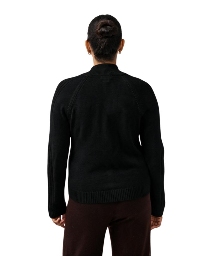 Maternity Funnel Neck Two-Way Front Zipper Raglan Cardigan