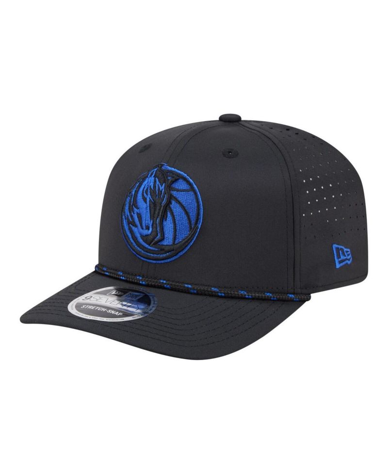 Men's Black Dallas Mavericks Sport Rope Vented Stretch-Snap 9SEVENTY Hat
