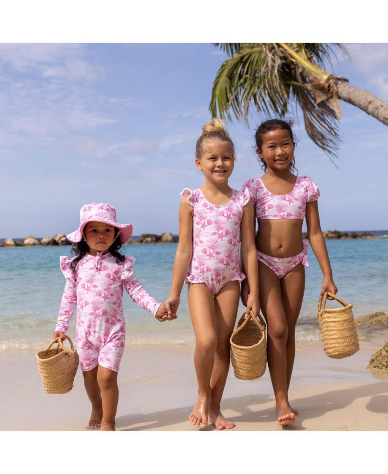 Little Girls Pink Lagoon Frill Swimsuit