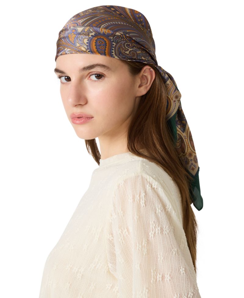 Vintage-Inspired Paisley Printed Square Scarf