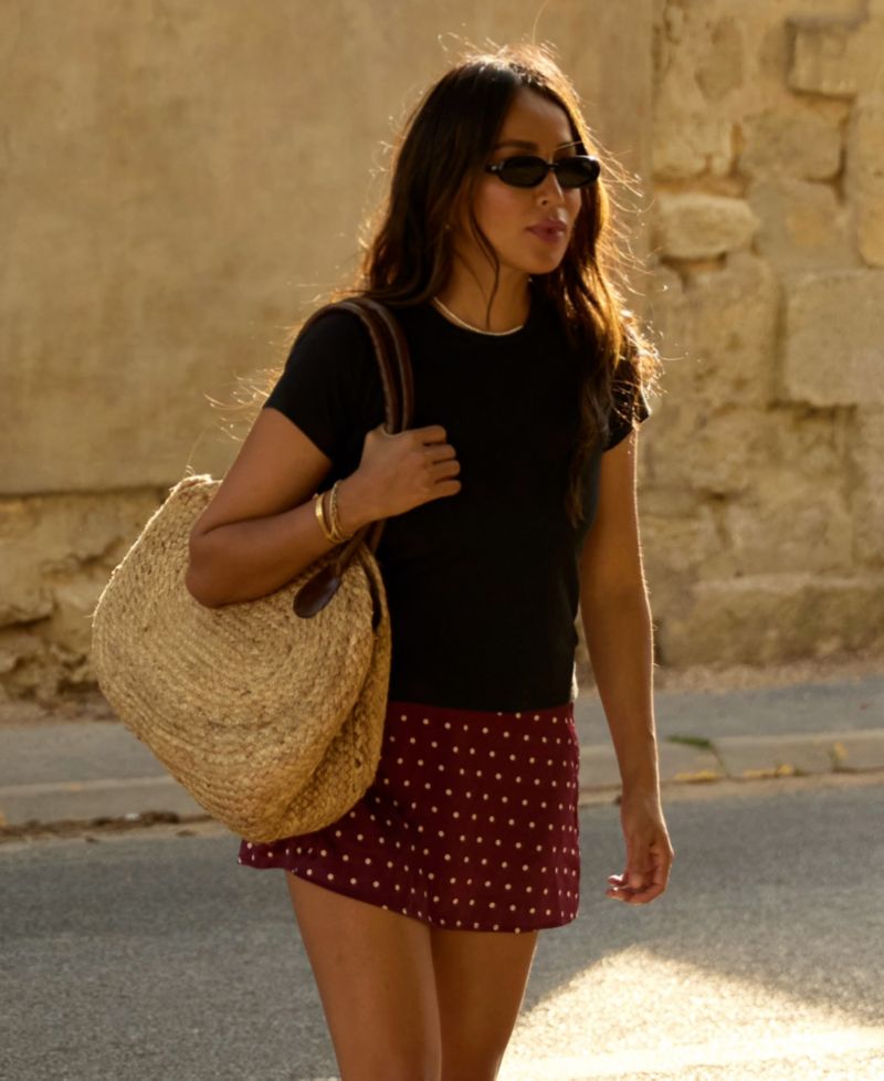 Juniors' Polka Dot Micro Mini Skort