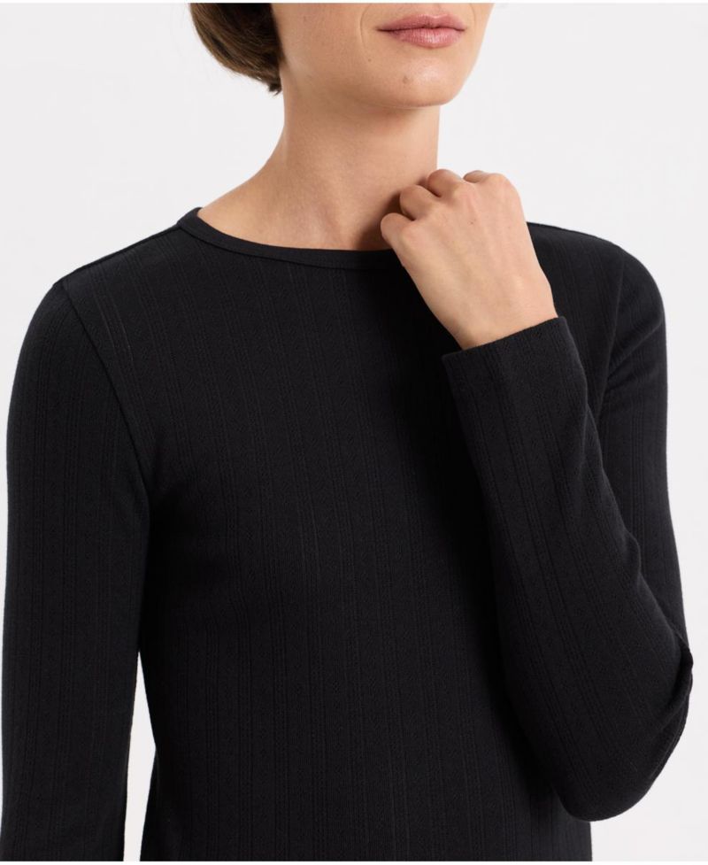 Women's Organic Cotton Pointelle Long Sleeve Tee