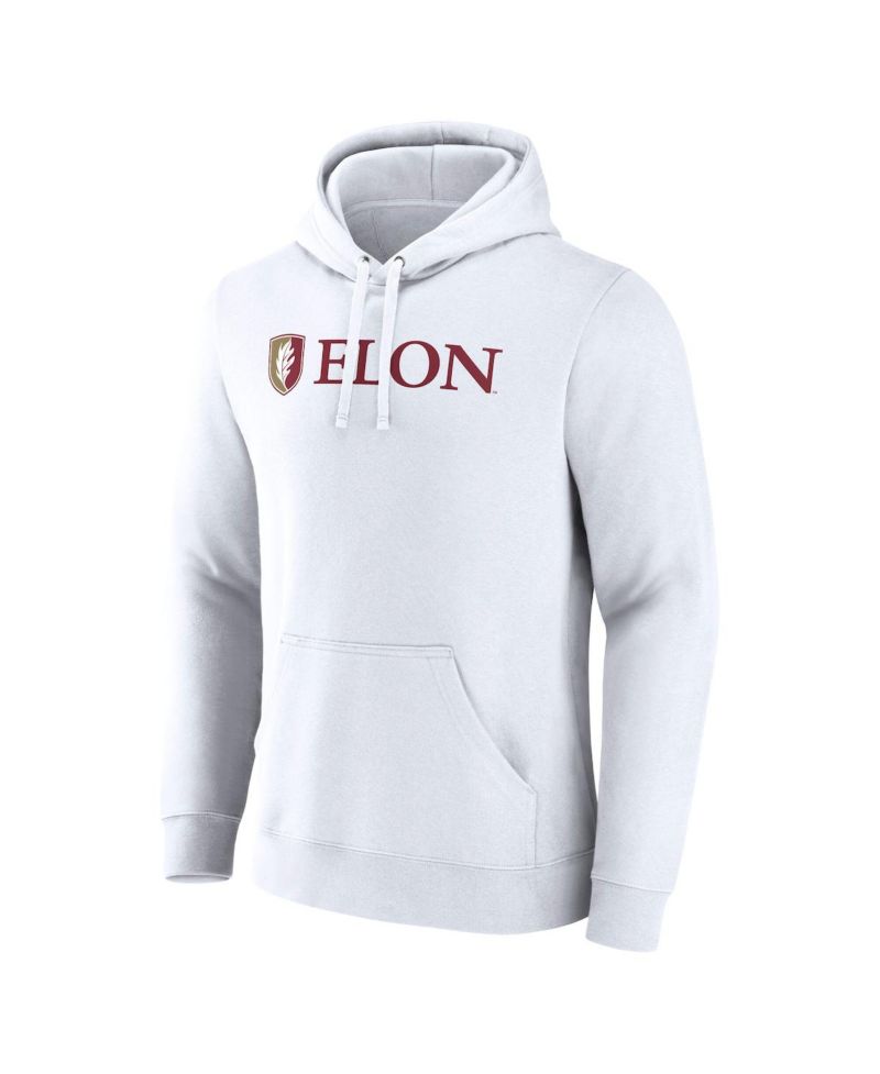 Men's White Elon Phoenix Primary Logo Pullover Hoodie