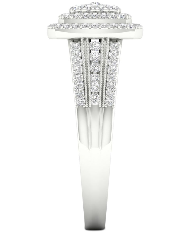 Diamond Cluster Ring (1/2 ct. t.w.) in Sterling Silver