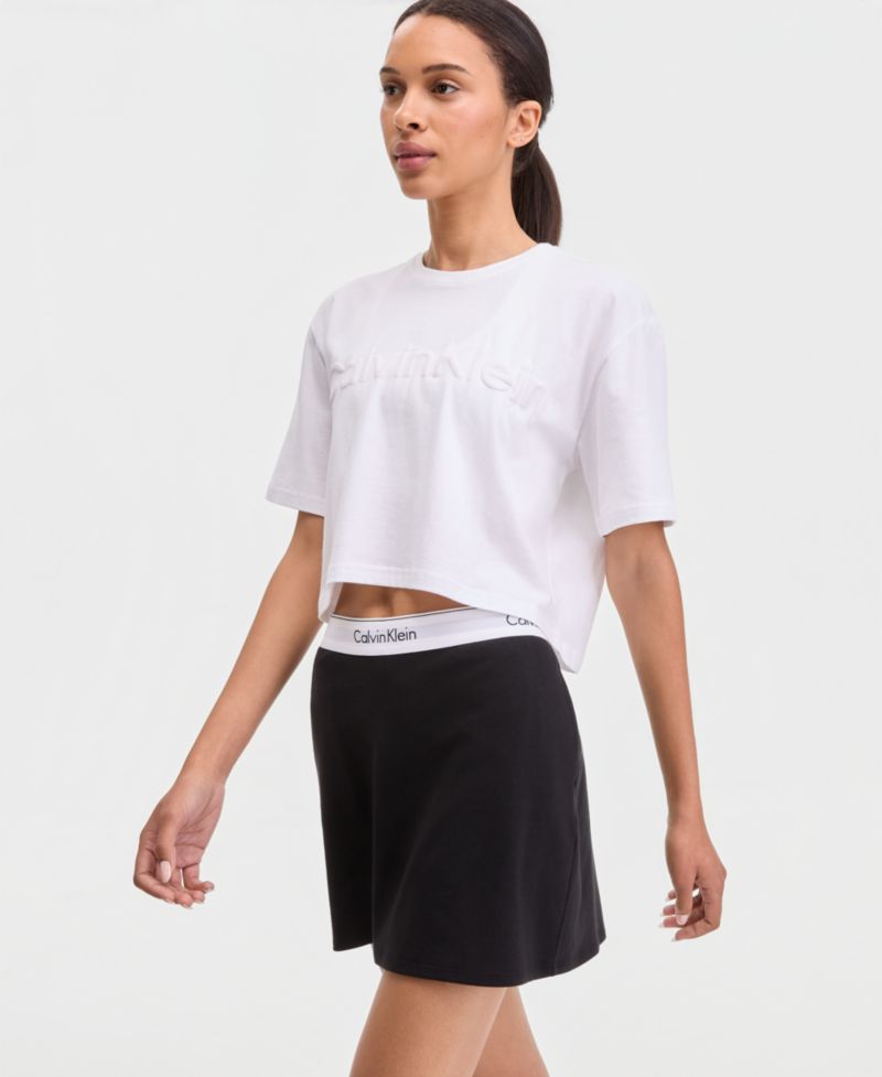 Women's Boxy Cropped Logo Tee & Pull-On Skort