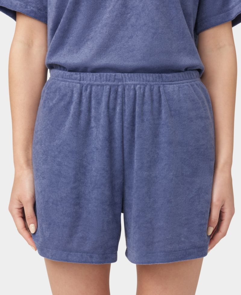 Women's French Terry Lounge Short-Sleeve T-Shirt and Boxer Shorts, 2-Piece Set