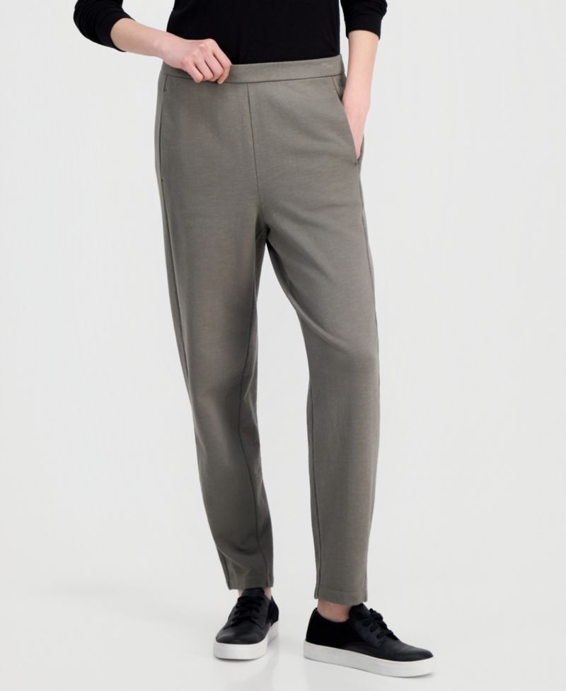 Women's Garment-Dyed Slouchy Terry Ankle Pants, Regular And Plus Size