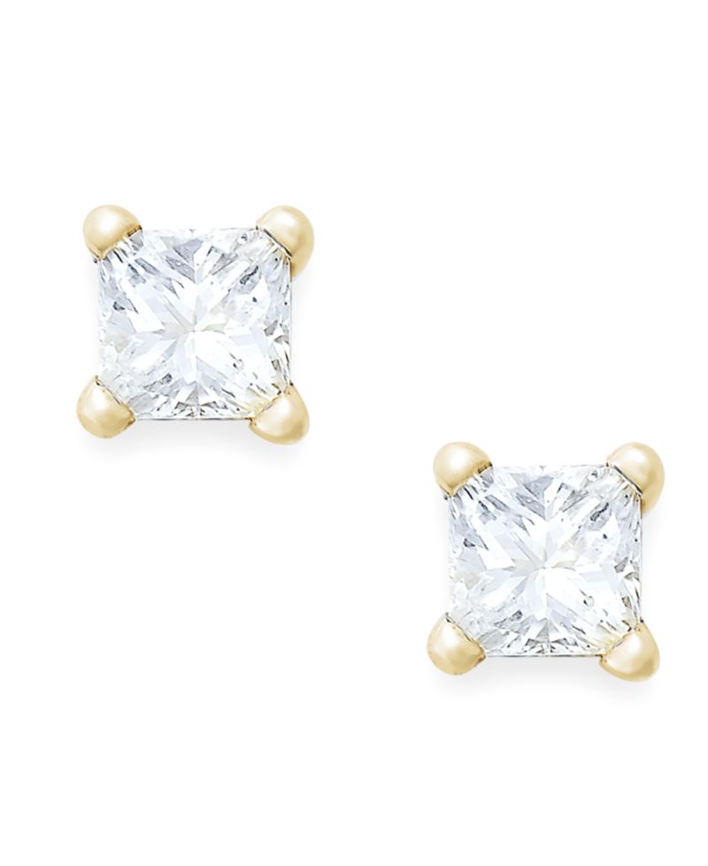 Princess-Cut Diamond Stud Earrings in 10k Gold (1/10 ct. t.w.)