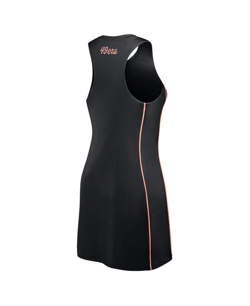 Women's Black San Francisco 49ers Studio Boost Athletic Half-Zip Dress