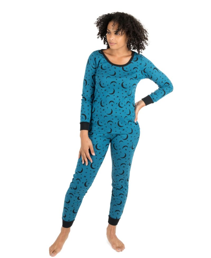 Women's Matching Family Two-Piece Cotton Long Sleeve Shirt and Pants Print Pajamas
