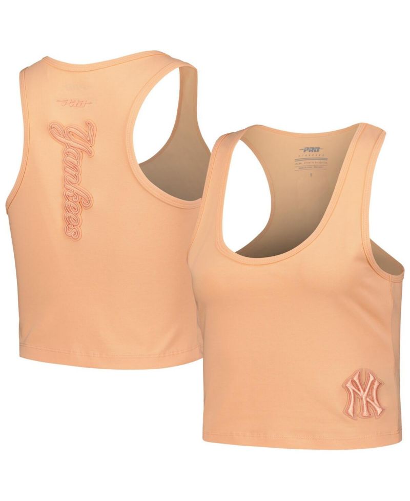 Women's Orange New York Yankees Neutral Fitted Racerback Tank Top