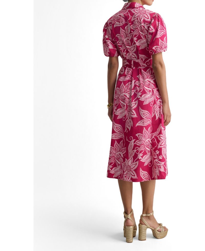 Women's Stretch Cotton Jackie Midi Shirt Dress
