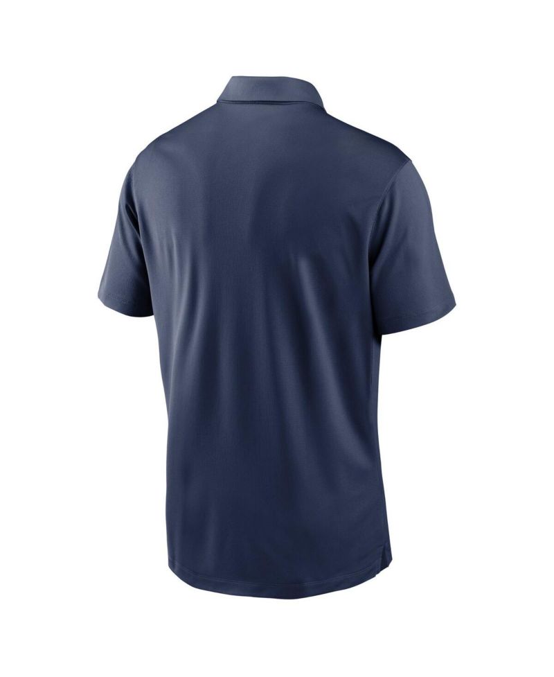 Men's White/Navy Atlanta Braves Vapor Striped Performance Polo Shirt