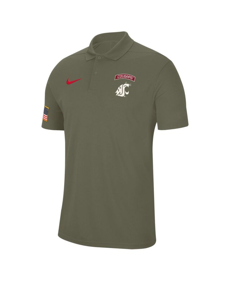 Men's Olive Washington State Cougars Military Appreciation Tour Performance Polo