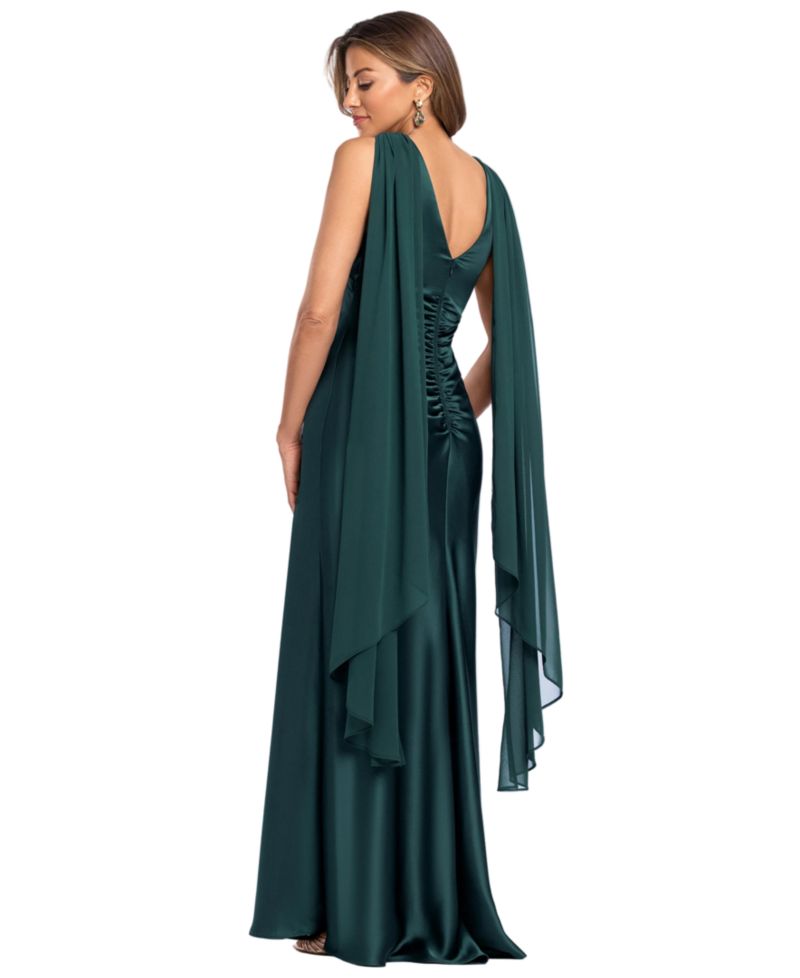 Petite Halter Satin Gown