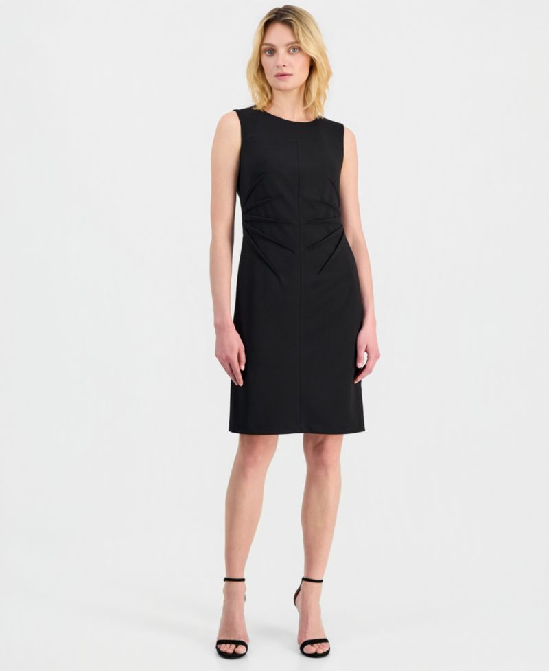 Women's Round-Neck Scuba Crepe Sheath Dress