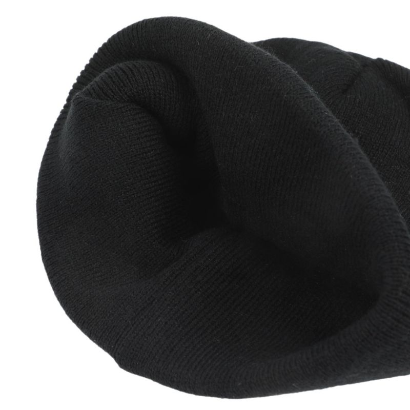 Men's Embroidery Black Acrylic Yarn Standard Cuff Beanie