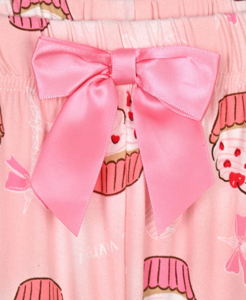Girls' 7-16 Milky Cupcake Print Short Coat and Shorts with Headband, 3-Piece Set