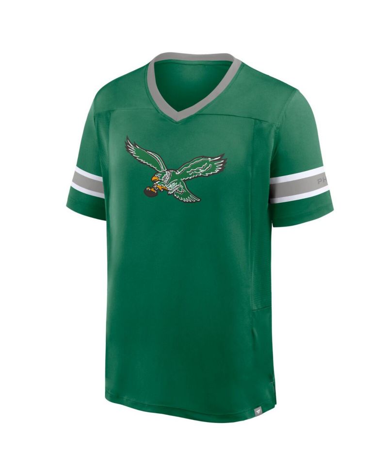 Men's Kelly Green Philadelphia Eagles Hometown Premium Hashmark V-Neck T-Shirt